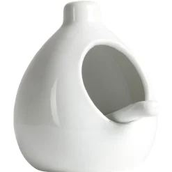 Gifi Main à sel + cuillère en céramique blanc