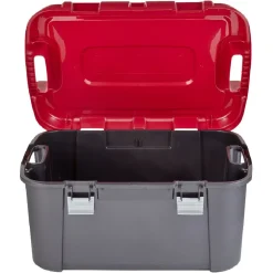 Gifi Rangement|Malle de rangement clips à roulettes Keter Totem noire et rouge 140L