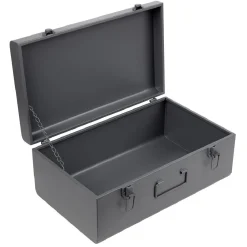 Gifi Rangement|Malle de rangement métal gris ou vert 47x28xH19cm