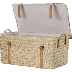 Gifi Rangement|Malle en jute naturelle avec sangles 52x31xH25 cm - TISSIA