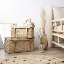 Gifi Rangement|Malle en jute naturelle avec sangles 43x24xH22 cm - TISSIA