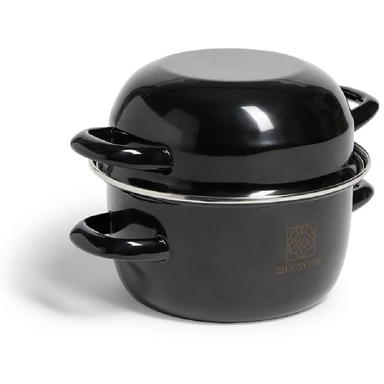 Gifi Marmite à moules avec couvercle acier noir Ø18xH16,5cm