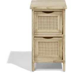 Gifi Rangement|Meuble d'appoint Salomé 2 panières bois et métal 26xH46,5x30cm