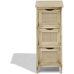 Gifi Rangement|Meuble d'appoint Salomé 3 panières bois et métal 26xH63x30cm