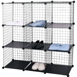 Gifi Rangement|Meuble de rangement 9 cases modulable en métal