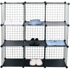 Gifi Rangement|Meuble de rangement 9 cases modulable en métal