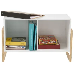 Gifi Rangement|Meuble de rangement 2 casiers blanc naturel