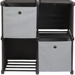 Gifi Rangement|Meuble de rangement 4 casiers avec 2 panières