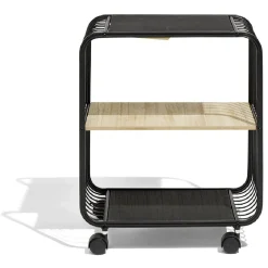 Gifi Rangement|Meuble de rangement à roulettes 1 étagère métal et bois 28x43,5xH52cm