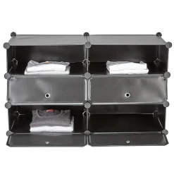 Gifi Rangement|Meuble de rangement 6 tiroirs noir