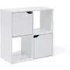 Gifi Rangement|Meuble de rangement Adam 4 cases Blanc 60x29,8xH60 cm