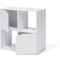 Gifi Rangement|Meuble de rangement Adam 4 cases Blanc 60x29,8xH60 cm