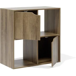 Gifi Rangement|Meuble de rangement Adam 4 cases Marron 60x29,8xH60 cm