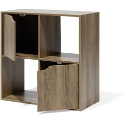 Gifi Rangement|Meuble de rangement Adam 4 cases Marron 60x29,8xH60 cm