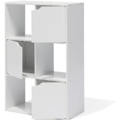 Gifi Rangement|Meuble de rangement Adam 6 cases Blanc 60x29,8xH90 cm
