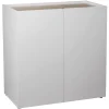 Gifi Rangement|Meuble de rangement Arno 2 portes en bois blanc et naturel