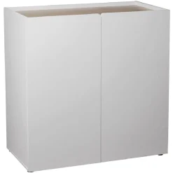 Gifi Rangement|Meuble de rangement Arno 2 portes en bois blanc et naturel