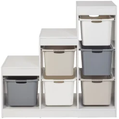 Gifi Rangement|Meuble de rangement casiers escalier bois blanc