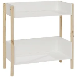 Gifi Rangement|Meuble de rangement en bois 2 niveaux naturel et blanc