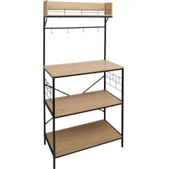 Gifi Rangement|Meuble de rangement Kitchen bois et métal 80xH160x40cm