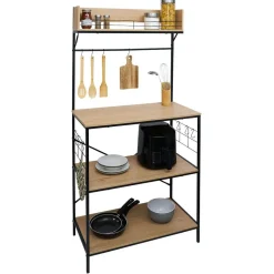 Gifi Rangement|Meuble de rangement Kitchen bois et métal 80xH160x40cm