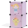 Gifi Rangement|Meuble de rangement rose motif grenouille pour enfant