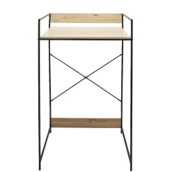 Gifi Entretien Du Linge|Meuble pour buanderie 70xH115x60cm bois et acier noir