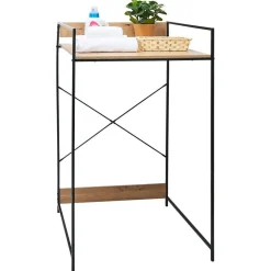 Gifi Entretien Du Linge|Meuble pour buanderie 70xH115x60cm bois et acier noir
