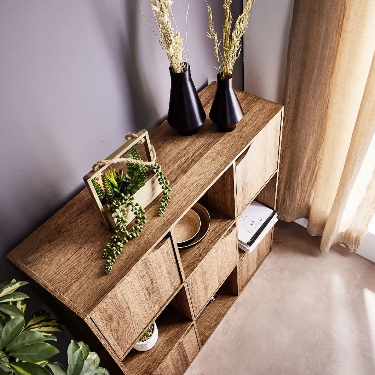 Gifi Rangement|Meuble étagères mdf 9 casiers