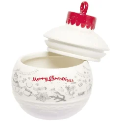 Gifi Mini bonbonnière en céramique décor Noël rouge blanc