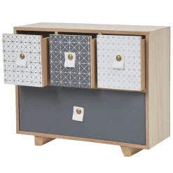 Gifi Rangement|Mini boîte design meuble bleu gris carreaux de ciment