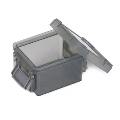 Gifi Rangement|Mini boîte en plastique gris fermeture clips 0,30L x3