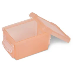 Gifi Rangement|Mini boîte en plastique rose fermeture clips 0,30L - Lot de 2