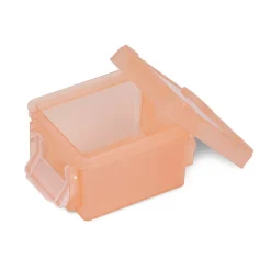 Gifi Rangement|Mini boîte en plastique rose fermeture clips 0,30L x3