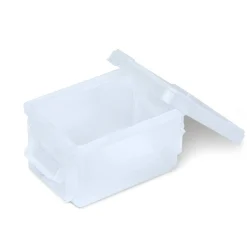 Gifi Rangement|Mini boîte en plastique transparent fermeture clips 0,30L - Lot de 2