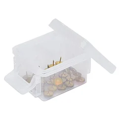 Gifi Rangement|Mini boîte en plastique transparent fermeture clips 0,30L x3