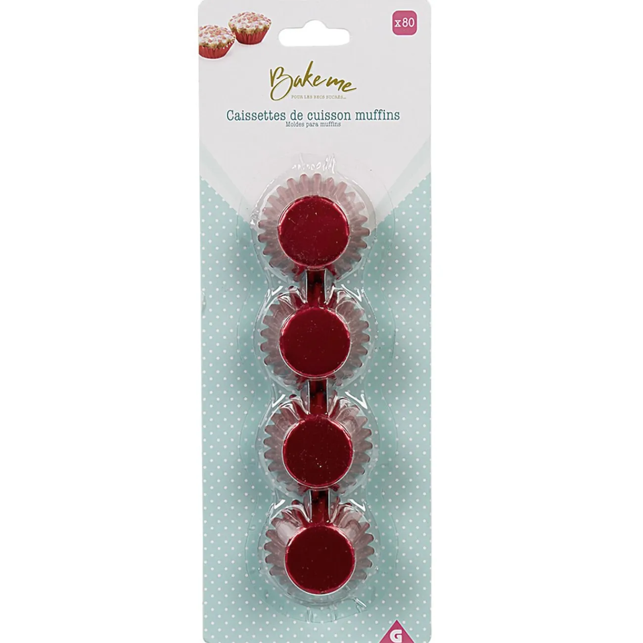 Gifi Mini caissette à muffin aluminium rouge x80