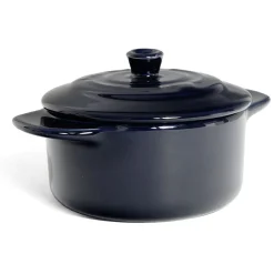 Gifi Mini cocotte individuelle en céramique avec couvercle - bleu ou noir
