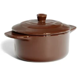 Gifi Mini cocotte individuelle en céramique avec couvercle - marron clair ou foncé