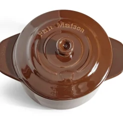 Gifi Mini cocotte individuelle en céramique avec couvercle - marron clair ou foncé