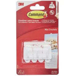 Gifi Rangement|Mini crochet adhésif 3M blanc x3