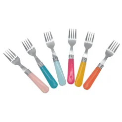 Gifi Mini fourchette inox manche plastique multicolore x6