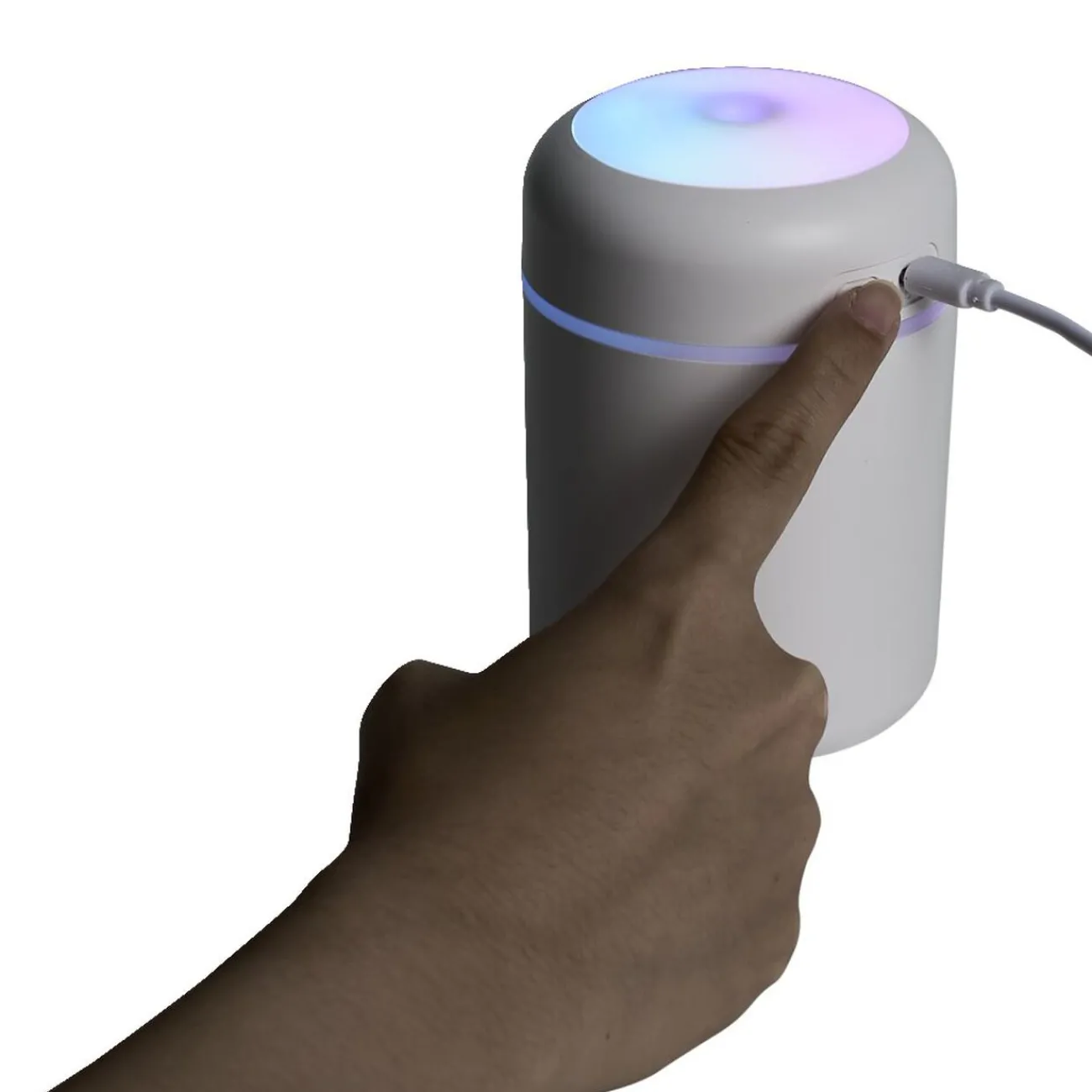 Gifi Bien-Être^Mini humidificateur électrique USB plastique blanc Ø7,8xH11,9cm