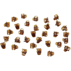 Gifi Beauté^Mini pince plastique marron x32