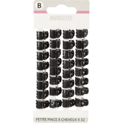 Gifi Beauté^Mini pince plastique noir x32