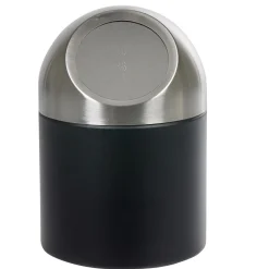 Gifi Nettoyage Et Entretien|Mini poubelle de salle de bain métal noir gris