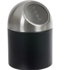 Gifi Nettoyage Et Entretien|Mini poubelle de salle de bain métal noir gris