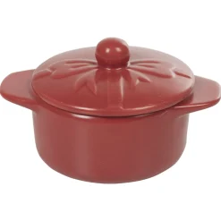 Gifi Minis cocottes rouges mat avec couvercle x2