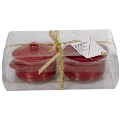 Gifi Minis cocottes rouges mat avec couvercle x2