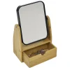 Gifi Beauté^Miroir avec tiroir en bambou